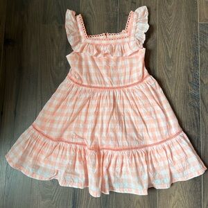 Janie and Jack Coral Checkered Dress